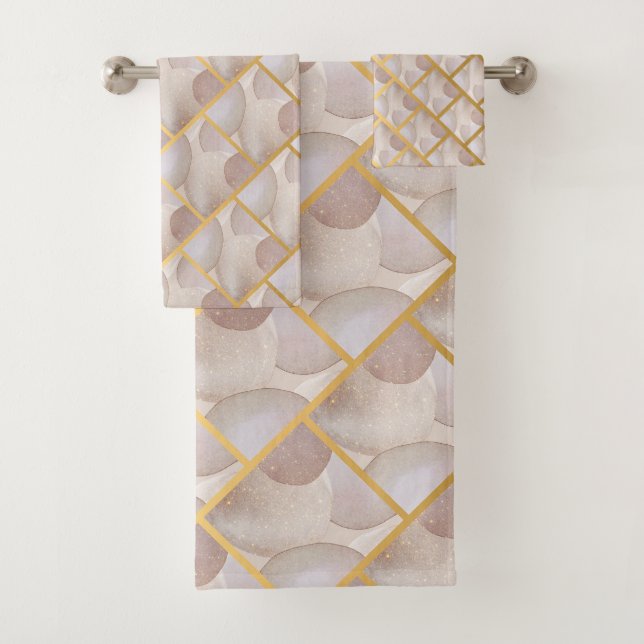 LUXE BUBBLE ABSTRACT BATHROOM TOWEL SET (Insitu)
