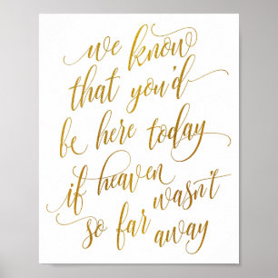 Luxe Calligraphy In Memory Sign (Faux Foil)