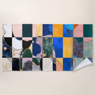 Luxe Checkerboard Curtain Beach Towel