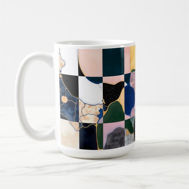 Luxe Checkerboard Curtain Coffee Mug (Left)