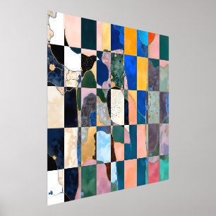 Luxe Checkerboard Curtain Foil Prints