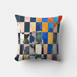 Luxe Checkerboard Curtain Throw Pillow