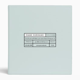 Luxe Chic Trendy Modern Minimalist Pastel Mint 1" 3 Ring Binder