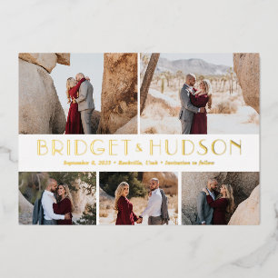 Luxe Collage FOIL Wedding Save The Date Card