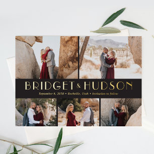 Luxe Collage FOIL Wedding Save The Date Card