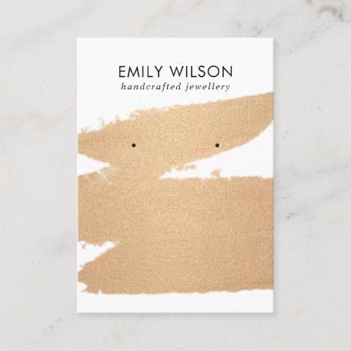 LUXE COPPER FOIL BRUSH STROKE STUD EARRING DISPLAY BUSINESS CARD