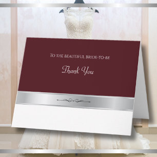 Luxe Crimson Red Bridal Boutique Thank You Cards