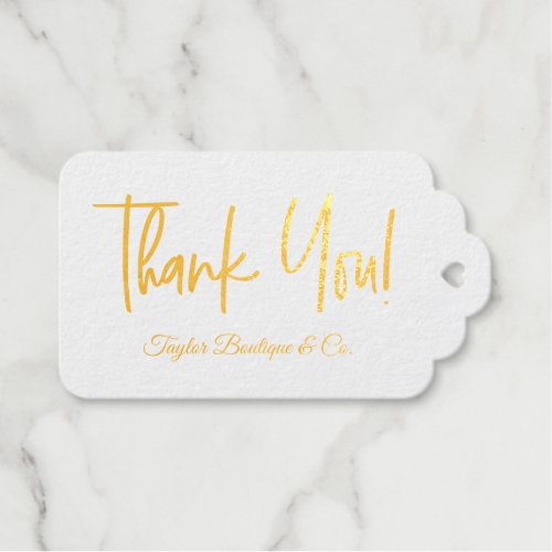 Luxe Customizable Business name Thank you Foil Gift Tags