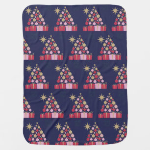 Luxe Dark Blue Christmas Baby Blanket 