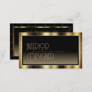 Luxe Dark Gold Frame Brown Gradient Professional Business Card
