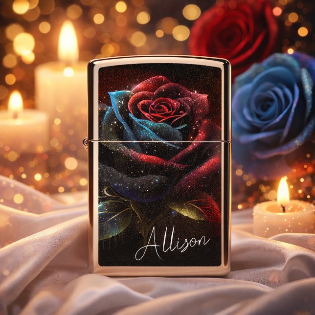 Luxe Dark Rose Art with “Live Laugh Love” Script Zippo Lighter (Creator Uploaded)