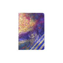 Luxe deep blue purple gold chic art designer
