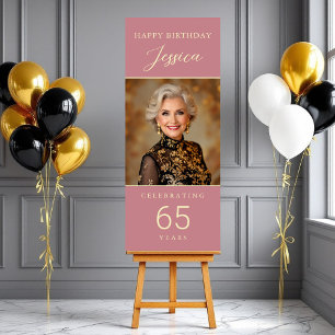 Luxe Dusty Pink Gold Milestone Birthday Photo Foam Board