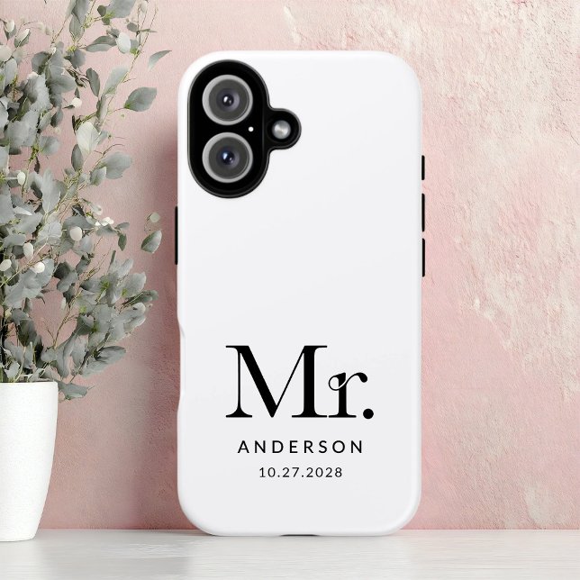 Luxe Elegance | Black and White Mister Wedding Case-Mate iPhone Case (Creator Uploaded)