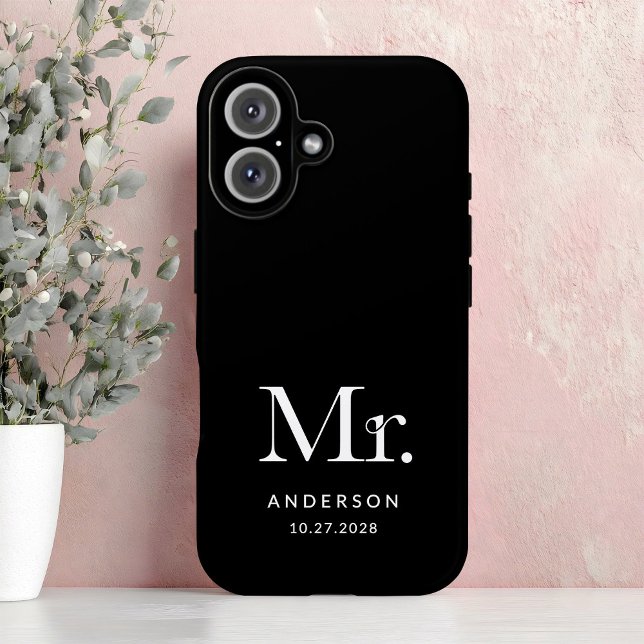 Luxe Elegance | Black Mister and Wedding Date Case-Mate iPhone Case (Creator Uploaded)