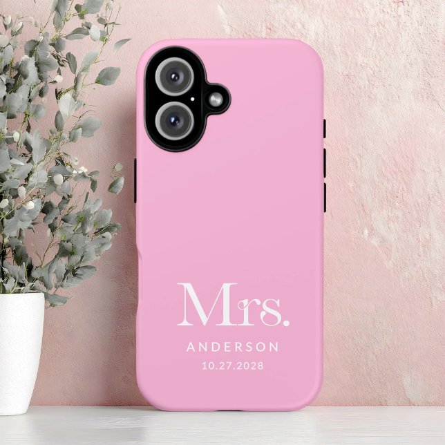 Luxe Elegance | Pink Mrs and Wedding Date Case-Mate iPhone Case (Creator Uploaded)