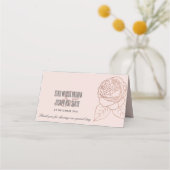 LUXE ELEGANT BLUSH PINK ROSE GOLD FLORAL WEDDING PLACE CARD (Back)