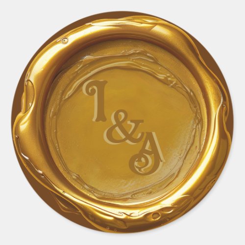 Luxe Elegant Burnished Gold Wax Seal Wedding