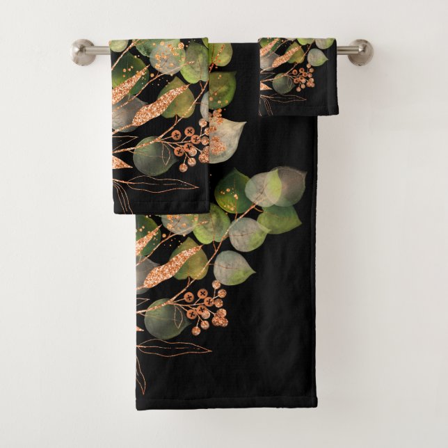 LUXE EUCALYPTUS BRANCH BATHROOM TOWEL SET (Insitu)