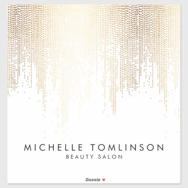 Luxe Faux Gold Confetti Rain Beauty Salon Sticker (Sheet)