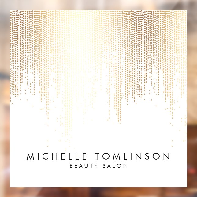Luxe Faux Gold Confetti Rain Beauty Salon Window Cling (Sheet 2)