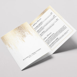 Luxe Faux Gold Confetti Rain Pattern Brochure