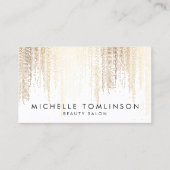 Luxe Faux Gold Confetti Rain Pattern Business Card (Front)