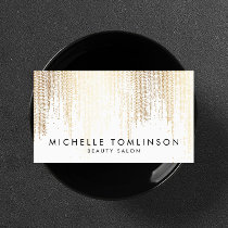 Luxe Faux Gold Confetti Rain Pattern Business Card