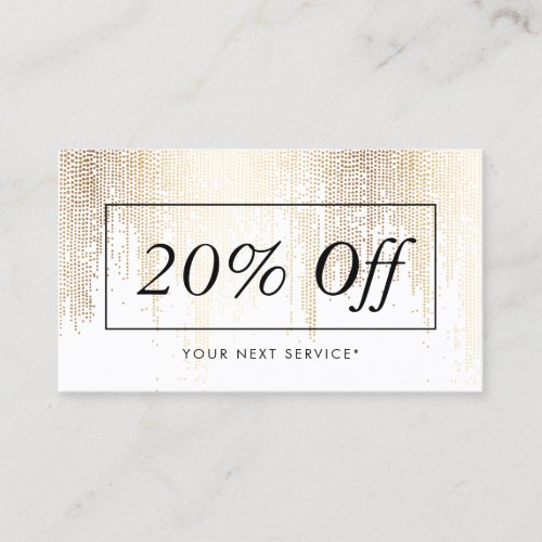 Luxe Faux Gold Confetti Rain Pattern Discount Card