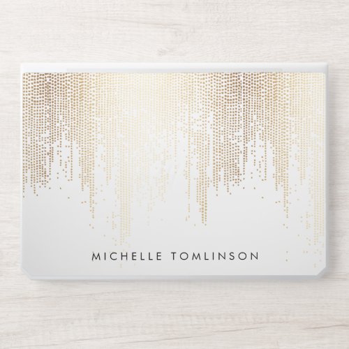 Luxe Faux Gold Confetti Rain Pattern HP Laptop Skin