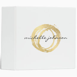 Luxe Faux Gold Painted Circle Designer Binder