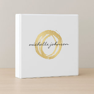 Luxe Faux Gold Painted Circle Designer Binder