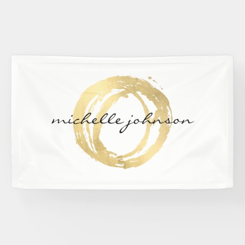 Luxe Faux Gold Painted Circle Designer Logo Banner