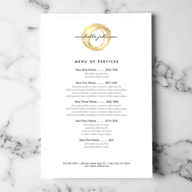 Luxe Faux Gold Painted Circle Designer Logo Flyer (Creator Uploaded)