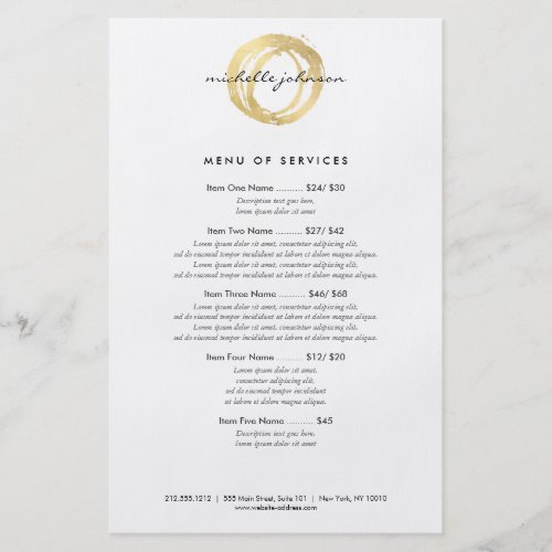 Luxe Faux Gold Painted Circle Designer Logo Flyer
