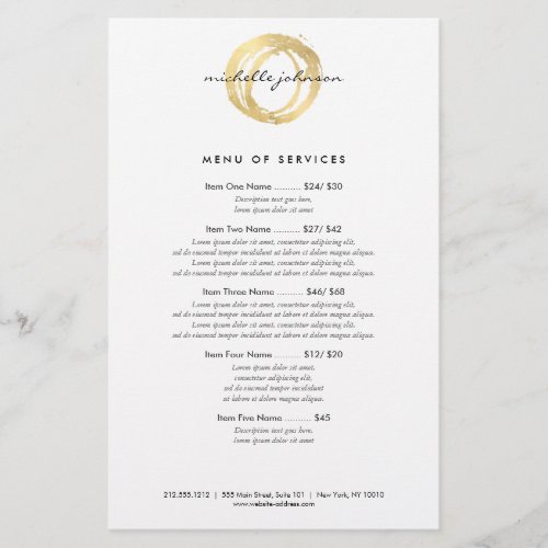 Luxe Faux Gold Painted Circle Designer Logo Flyer