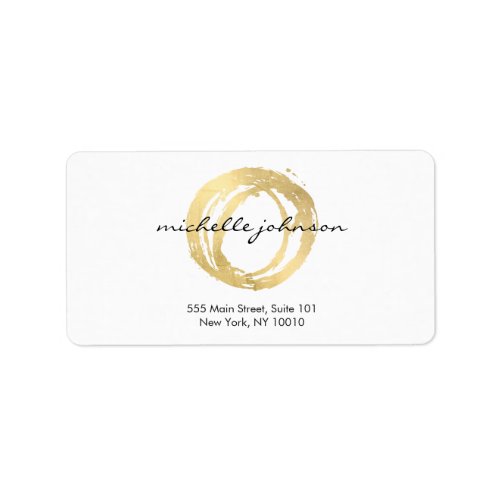 Luxe Faux Gold Painted Circle Designer Logo Label