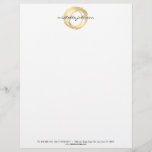 Luxe Faux Gold Painted Circle Designer Logo Letterhead<br><div class="desc">Coordinates with the Luxe Faux Gold Painted Circle Designer Logo Business Card Template by 1201AM. An organic painted circle in faux metallic gold becomes a luxe logo on this designer letterhead template with the addition of your name or business name in a chic type treatment. Elevate your brand with this...</div>