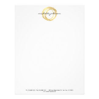 Luxe Faux Gold Painted Circle Designer Logo Letterhead