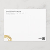 Luxe Faux Gold Painted Circle Designer Logo Postcard (Back)