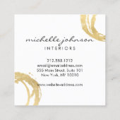 Luxe Faux Gold Painted Circle Designer Logo Square Business Card (Back)
