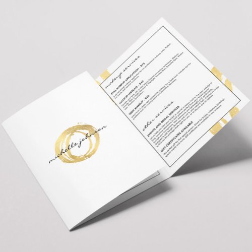 Luxe Faux Gold Painted Circle Logo Brochure