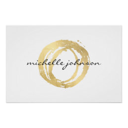Luxe Faux Gold Painted Circle Logo Download Poster