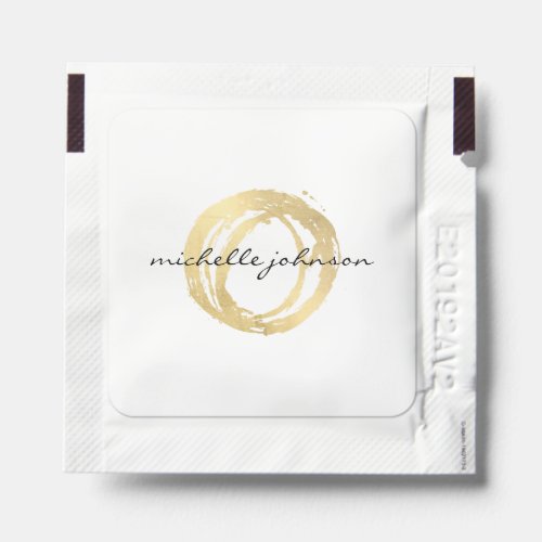 Luxe Faux Gold Painted Circle Personalized Hand Sanitizer Packet