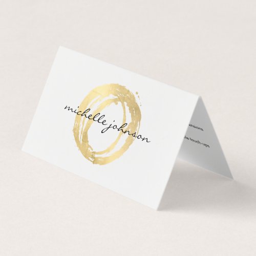 Luxe Faux Gold Painted Circle Salon Aftercare Card