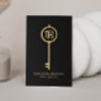 Luxe Faux Gold Skeleton Key Monogram Realtor Business Card