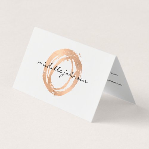 Luxe Faux Rose Gold Painted Circle Aftercare Card