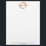 Luxe Faux Rose Gold Painted Circle Designer Logo Letterhead<br><div class="desc">An organic painted circle in faux metallic rose gold becomes a luxe logo on this designer letterhead template with the addition of your name or business name in a chic type treatment. Elevate your brand with this modern design sure to stand out in a crowd and leave a lasting impression....</div>