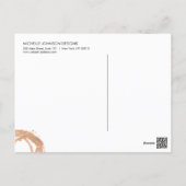Luxe Faux Rose Gold Painted Circle Designer Logo Postcard (Back)