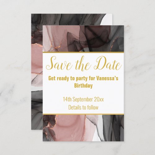 LUXE FLOATING ROSE SAVE THE DATE RSVP CARD